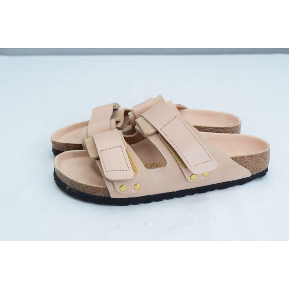 Birkenstock Shoes - Birkenstock Uji Nubuck 38 7 Narrow Leather Sandals Beige Adjustable Straps